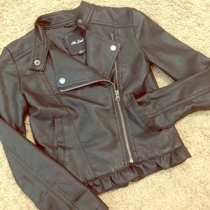 Girly Girl Size 7 Black Faux Leather Jacket
